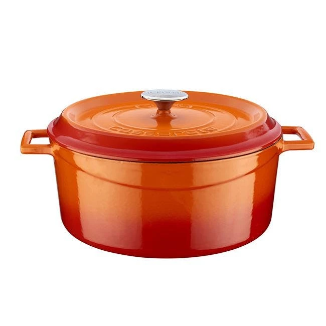 Gusseisentopf Rund In Orange 6,7L Von CHEFGASTRO