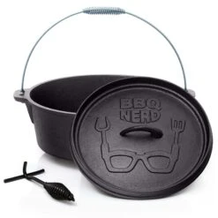 BBQ-Nerd© Dutch Oven "Starter" 3,1L Mit Ständer| Bereits Eingebrannt | Gusseisen Feuertopf, Bräter Mit Deckel Inkl. Deckelheber -Küche Utensilien Laden 10e526c2 3016 4f9c 9f85 7d06f3eb990d 1