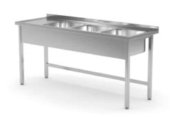 Edelstahl Gastro-Spültisch Mit 3 Spülbecken (rechts) | AISI 430 Qualität | HxBxT 85x160x70 -Küche Utensilien Laden 1a64f1eb 0bc4 4b4e aaf9 fad0662e5354