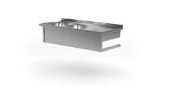 Edelstahl Gastro-Handwaschbecken Mit 2 Spülbecken (rechts) & Arbeitsfläche | AISI 430 Qualität | HxBxT 30x160x70 -Küche Utensilien Laden 28782901 f1c9 465c b357 7f015a78f04b 2