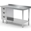Edelstahl Gastro-Arbeitstisch Mit 3 Schubladen Links Sowie Grundboden Und Aufkantung | AISI 430 Qualität | HxBxT 85x170x60cm -Küche Utensilien Laden 2cdb19b4 6d9c 4c15 8c54 a38b152caace