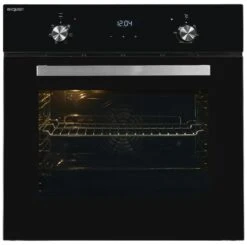 Exquisit Einbaubackofen EBE657-U-020 Schwarz | 59 L Backofenvolumen | Schwarz