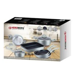 10-Teiliges Marmorbeschichtetes Kochgeschirr-Set - Silber -Küche Utensilien Laden 3d9dc7a3 0ab3 45d6 b667 203ba439fd53