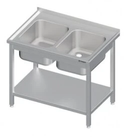 Spültisch Mit Grundboden, Mit Zwei Becken, Mit Aufkantung, Verschweißt : 2400x600x850 Mm Becken Rechts -Küche Utensilien Laden 3ff3859e 139d 4899 b62b b09b4c7a380b