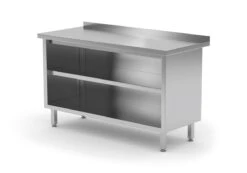 Edelstahl Gastro-Arbeitstisch Mit Schiebetüren | AISI 430 Qualität | HxBxT 85x90x70cm -Küche Utensilien Laden 4325c609 5780 4b3e b2dc 86f12ab85e10