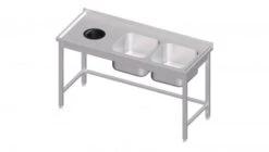 Spültisch Ohne Grundboden, Mit Zwei Becken, Mit Aufkantung, Verschweißt : 1600x600x850 Mm Becken Links -Küche Utensilien Laden 46318fc5 e811 425e 8d5f 709a1a8f3b04