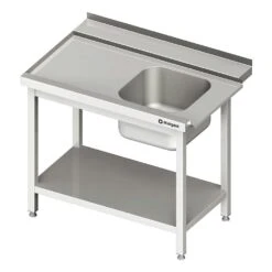 Stalgast Edelstahl Zulauftisch Mit Becken Auf 2 Beinen, 700 Mm Breit, Anbauseite Rechts -Küche Utensilien Laden 53308e1a d38a 4379 8b24 de5c29aa34d9