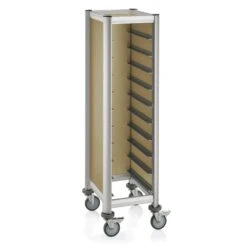 WAS Germany - GN Tablettwagen Trolley Mensa, 1/1 Für 2x10 Tabletts, Silber, 80 X 60 X 165 Cm, MDF/Alu (1955253) -Küche Utensilien Laden 76bdba7f dfd2 4048 ae56 db6915f059ee 4