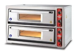 GMG - Pizzaofen PF9262 DE - Elektrisch - 6+6x Ø30cm | 12 KW | 400V - Edelstahl 2 Backkammern