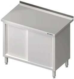 Arbeitsschrank Mit Schiebetüren, Mit Aufkantung, Verschweißt : 1700x600x850 Mm -Küche Utensilien Laden 7bbd6713 933e 4eb7 92a7 ed1e0d2ac9c0