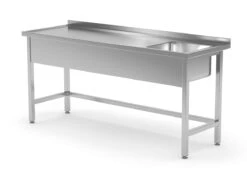 Edelstahl Gastro-Spültisch Lang (Becken Rechts) | AISI 430 Qualität | HxBxT 85x120x60 -Küche Utensilien Laden 7dffae7c d63d 4c4b 9458 4fde614791ac