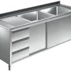 Gastrotrade Spülschrank Mit 2 Becken Rechts 160x60x85cm
