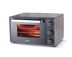 Schäfer Elektrische Backofen 52L 2000 Watt Mit Umluft Pizzaofen Doppelglas Silber