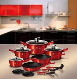Berlinger Haus: 15 Teiliges Geschirr Set, Kochgeschirr, Töpfe, Pfannen, Burgunderrot, Induktionsherd Geeignet -Küche Utensilien Laden 84f027b0 cdee 44a8 8333 b8ddde94e3a9