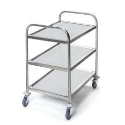 METRO Professional Servierwagen GST1003, Edelstahl, 85 X 52.6 X 94 Cm, 3 Etagen, 4 Räder Mit 2 Bremsen, Max. Tragfähigkeit 50 Kg Pro Etage, Silber -Küche Utensilien Laden 9f58533c 397f 408d a625 05a3831c28e7