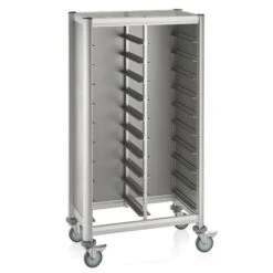 WAS Germany - Tablettwagen Trolley Mensa, Für 10 Tabletts, Braun, 51,5 X 47,5 X 165, MDF Holzoptik/Alu (1955452) -Küche Utensilien Laden a1818f8c 73bd 4bb8 ad2e ec3bb19e6bb9 2