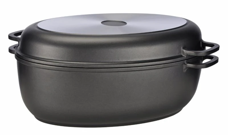 Aluguss Bräter Schmortopf Universalbräter Grillpfanne Antihaftbeschichtung 3 Aluguss Bräter Schmortopf Universalbräter Grillpfanne Antihaftbeschichtung