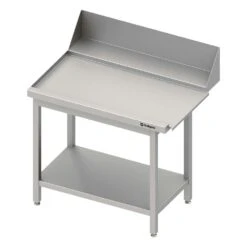 Stalgast Edelstahl Ablauftisch Mit Grundboden, 20 Cm Aufkantung, 800 Mm Breit, Anbauseite Links