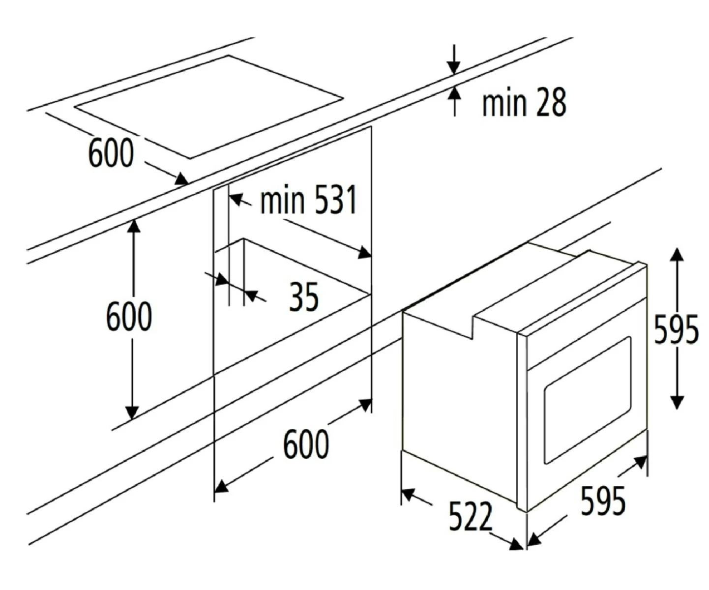 PKM KH-F7-2S Einbauofen 60cm Backofen 8 Funktionen Umluft Autark 8 PKM KH-F7-2S Einbauofen 60cm Backofen 8 Funktionen Umluft Autark – Bild 6