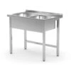 Edelstahl Gastro-Spültisch Mit 2 Spülbecken (ohne Ablagefach) | AISI 430 Qualität | HxBxT 85x100x60 -Küche Utensilien Laden ae954532 a4b1 42e9 a087 a89d684e5b46