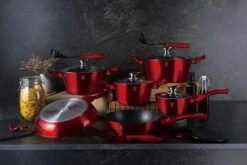 Berlinger Haus: 15 Teiliges Geschirr Set, Kochgeschirr, Töpfe, Pfannen, Burgunderrot, Induktionsherd Geeignet -Küche Utensilien Laden b2c51519 c7a0 4b32 a200 b1f6f2a96e86