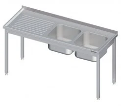 Spültisch Mit Grundboden, Mit Zwei Becken, Mit Aufkantung, Verschweißt : 2400x600x850 Mm Becken Rechts -Küche Utensilien Laden bac35b79 2ef3 4816 8850 5b47fe12ea47