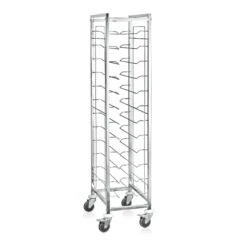 WAS Germany - Tablettwagen Trolley Mensa, Für 2x10 Tabletts, Silber, 86 X 51 X 165 Cm, MDF Holzoptik/Alu (1955245) -Küche Utensilien Laden c546d45b b1dc 48fb 8bc8 dcdff943c90f 2