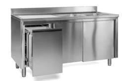 Spülschrank 2 Becken Rechts 2000 X 600 X 850 Mm Abfallbehälter Links -Küche Utensilien Laden ca8999e2 4218 4513 9ea2 d73f1fc91af8