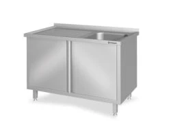 Spülschrank Mit Schiebetüren, Mit Einem Becken, Mit Aufkantung, Verschweißt : 1300x700x850 Mm Links -Küche Utensilien Laden cf5737e6 b0c7 41c3 ad81 a41be9d26254