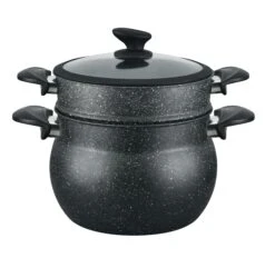 3 Tlg Kuskus Topf 12L Dampfgarer COUSCOUS Ø26cm Dampfkocher Gemüse Steamer Induktion Mantykocher