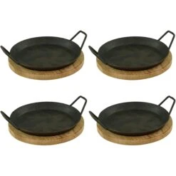 1 Stück Servierpfanne Aus Schmiedeeisen Mit Zwei Seitengriffen Und Brett ø 24cm -Küche Utensilien Laden da9c2619 d855 4d94 af22 1ed304502843