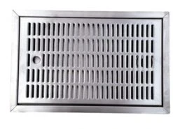 Tropfblech CNS Zum Einlassen 440 Mm X 240 Mm Inkl. Ablaufstutzen