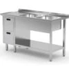 Edelstahl Gastro-Spültisch Mit 2 Spülbecken (rechts) & 2 Schubladen | AISI 430 Qualität | HxBxT 85x140x60 -Küche Utensilien Laden e18e78ab 5006 4933 92d8 69a6cad9e162