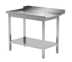 Edelstahl Gastro-Entladetisch Für Spülmaschinen Mit Fach (links) | AISI 430 Qualität | HxBxT 85x140x70